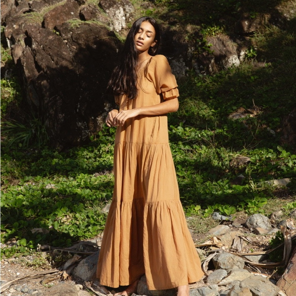 Daughters of India Tan Maxi Dress
